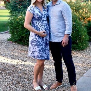 Lavender blossom knot front maternity dress size 2